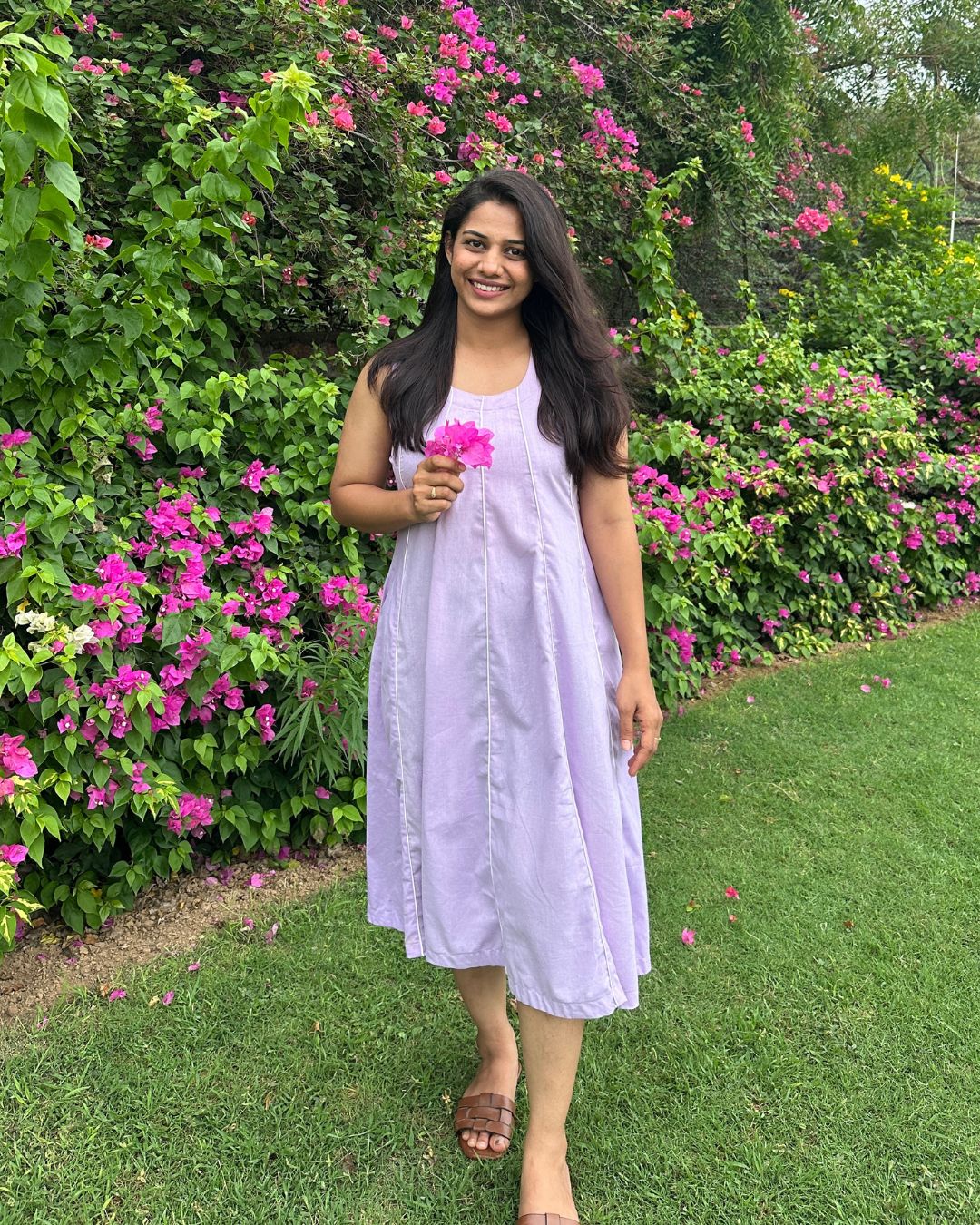 Lilac Pipin Sleeveless Midi Dress