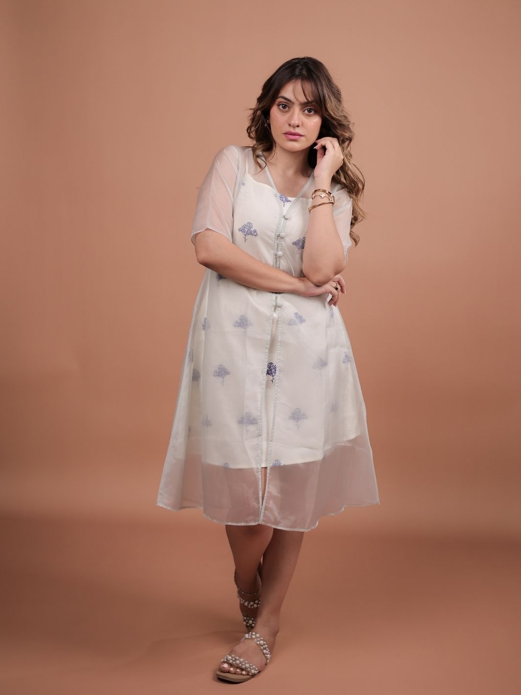 Yarrow Blue Organza Dual Dress