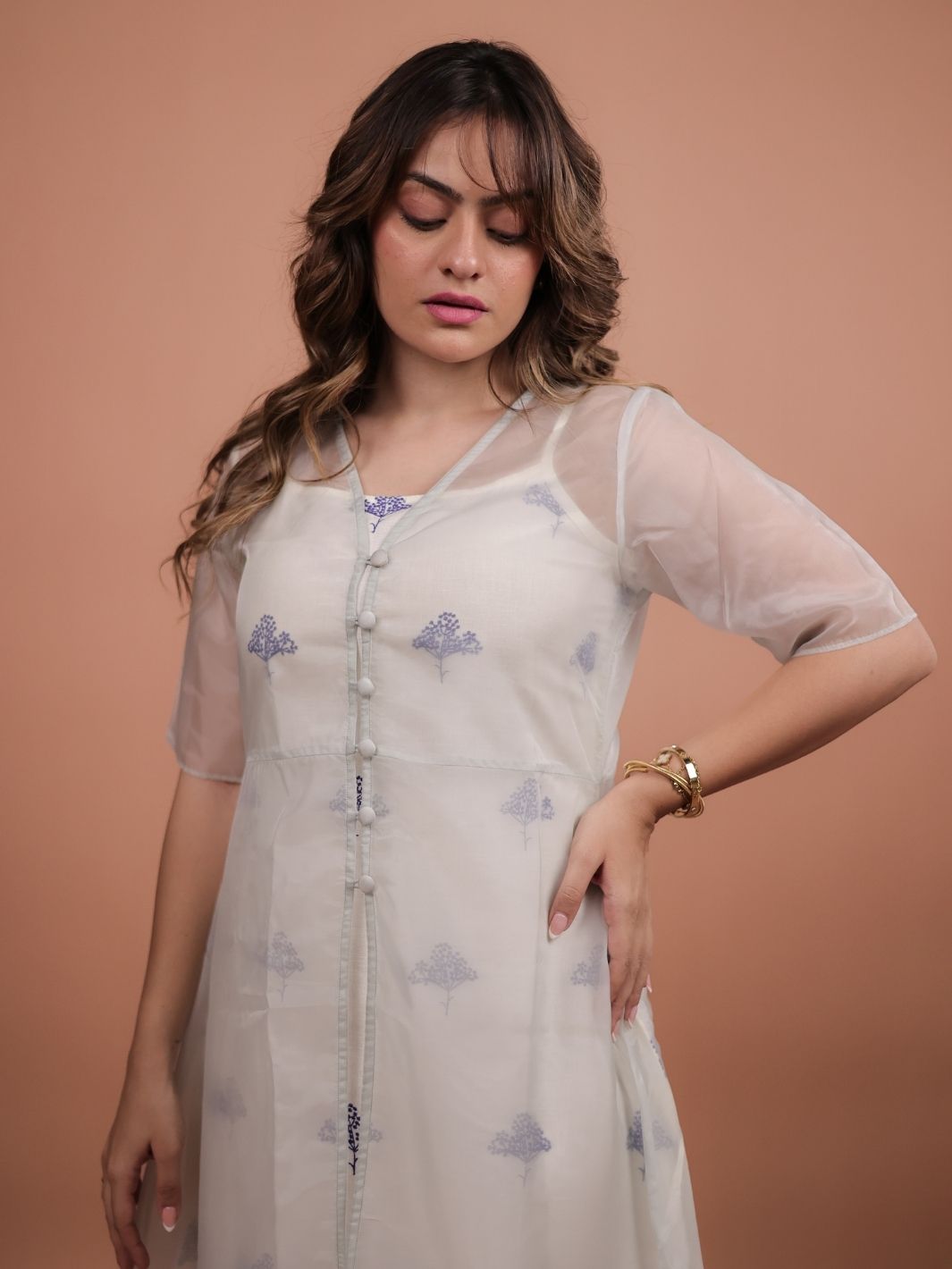 Yarrow Blue Organza Dual Dress