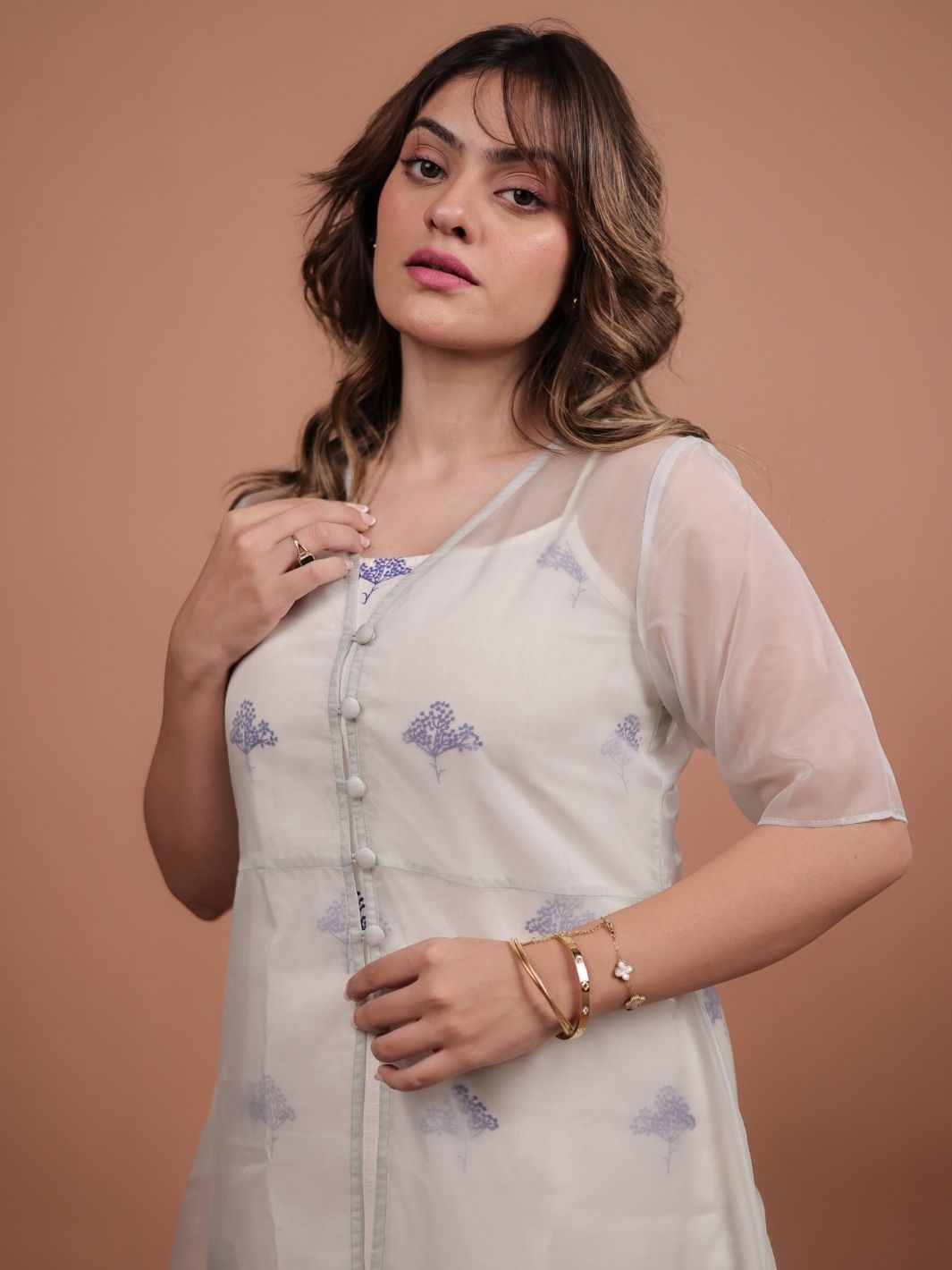 Yarrow Blue Organza Dual Dress