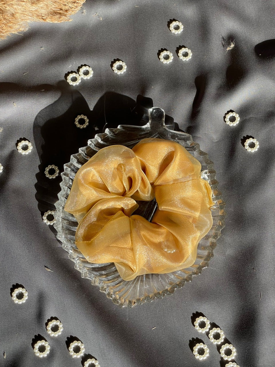Lights on scrunchies for women, decorative hair accessories with beads, fun and stylish for parties, festivals, or night events.