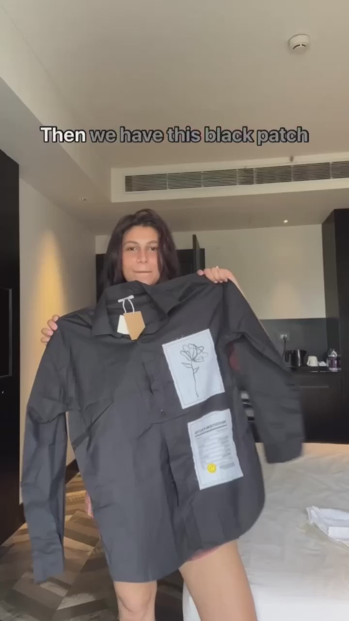 ✰over print✰【新品同様】✰patch shirts black