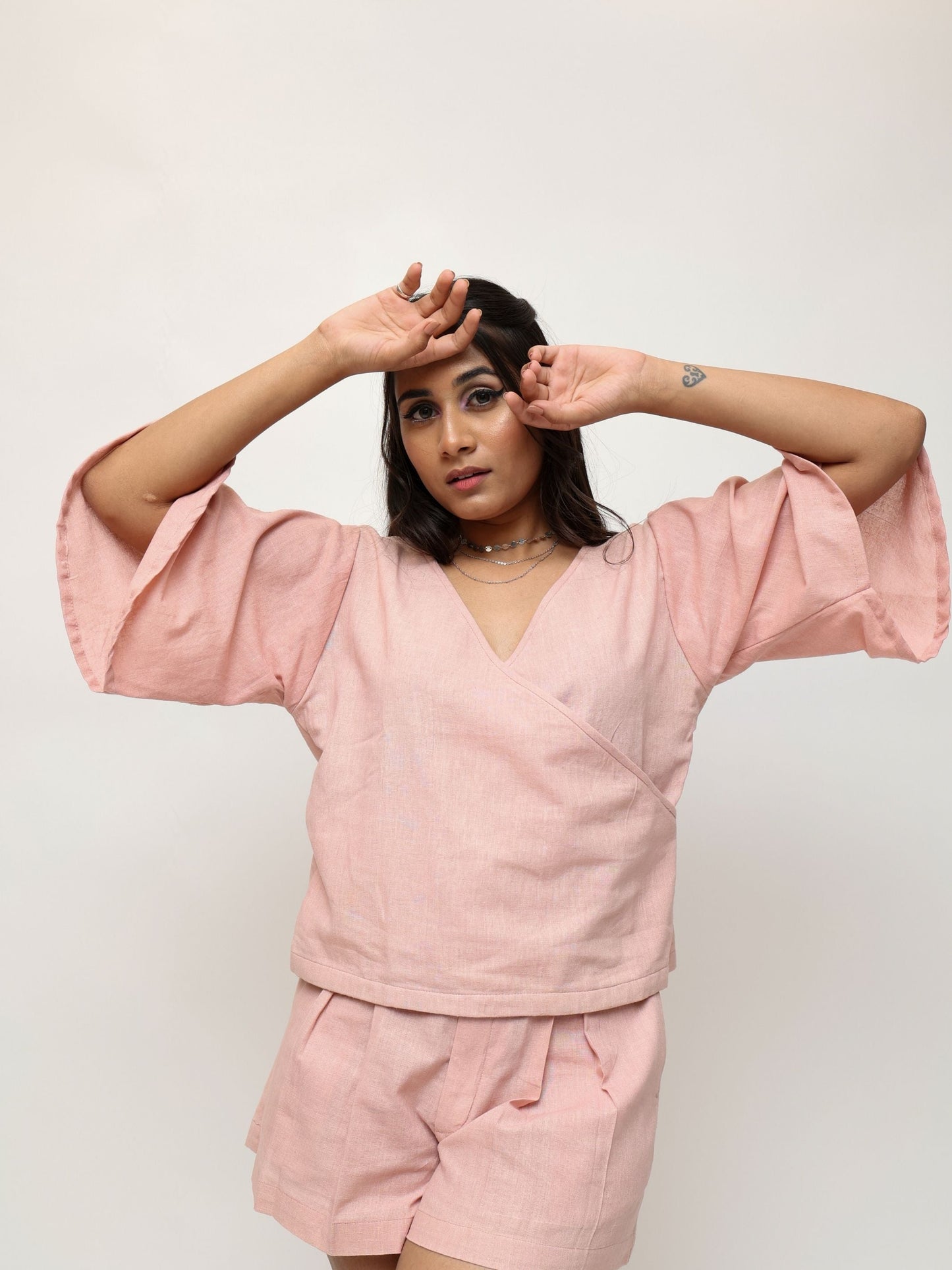 Dusty Rose Top Shorts Co Ord Set