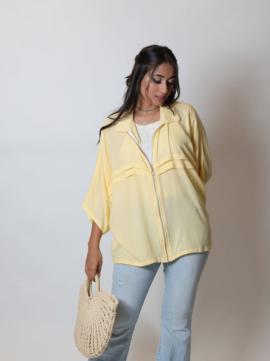 Sunny Yellow Zipper Shirt