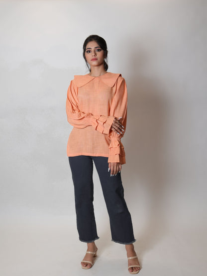 Coral Peach long Blouse Top