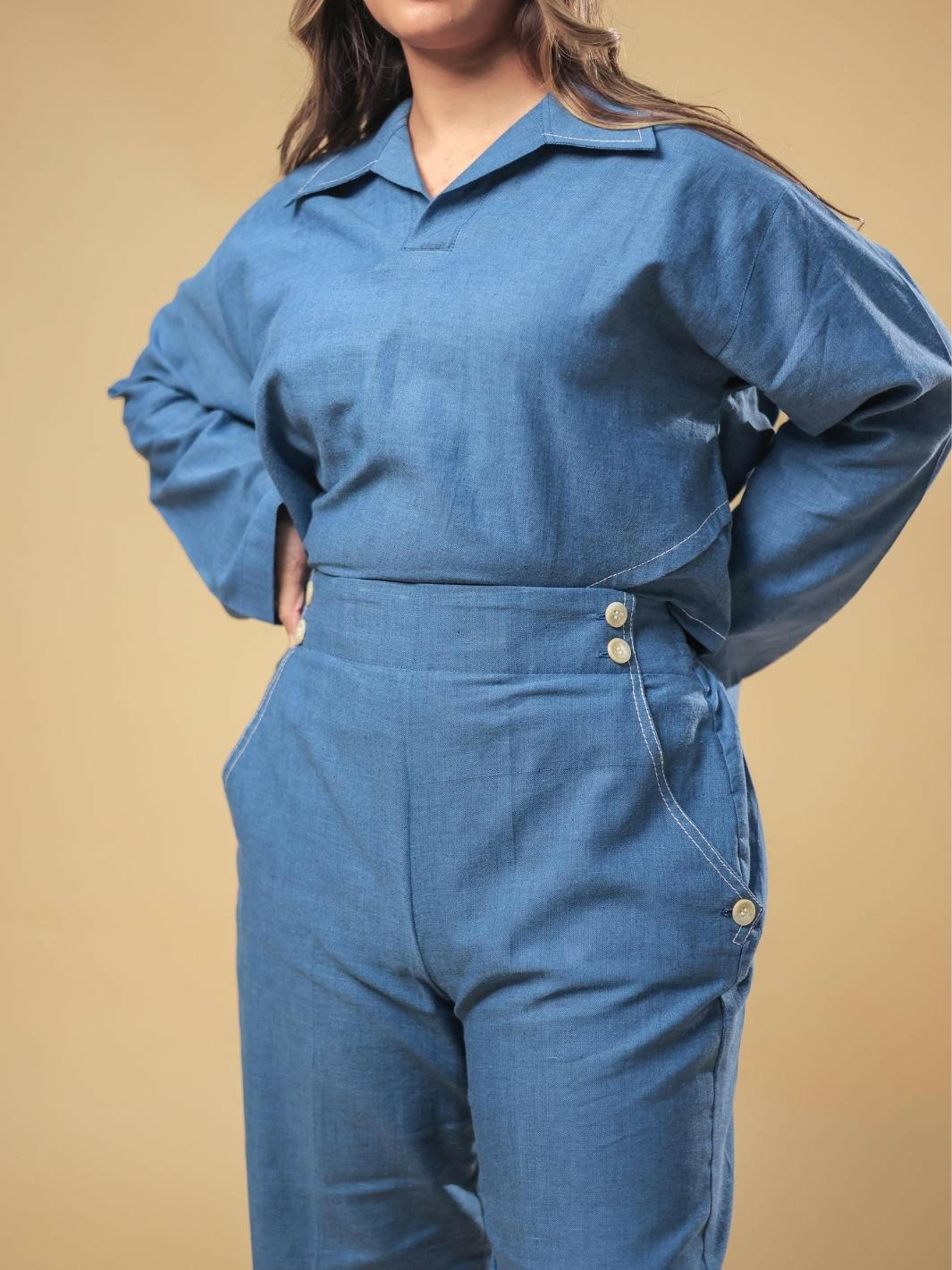 Felt Blue Top Pant Co Ord Set