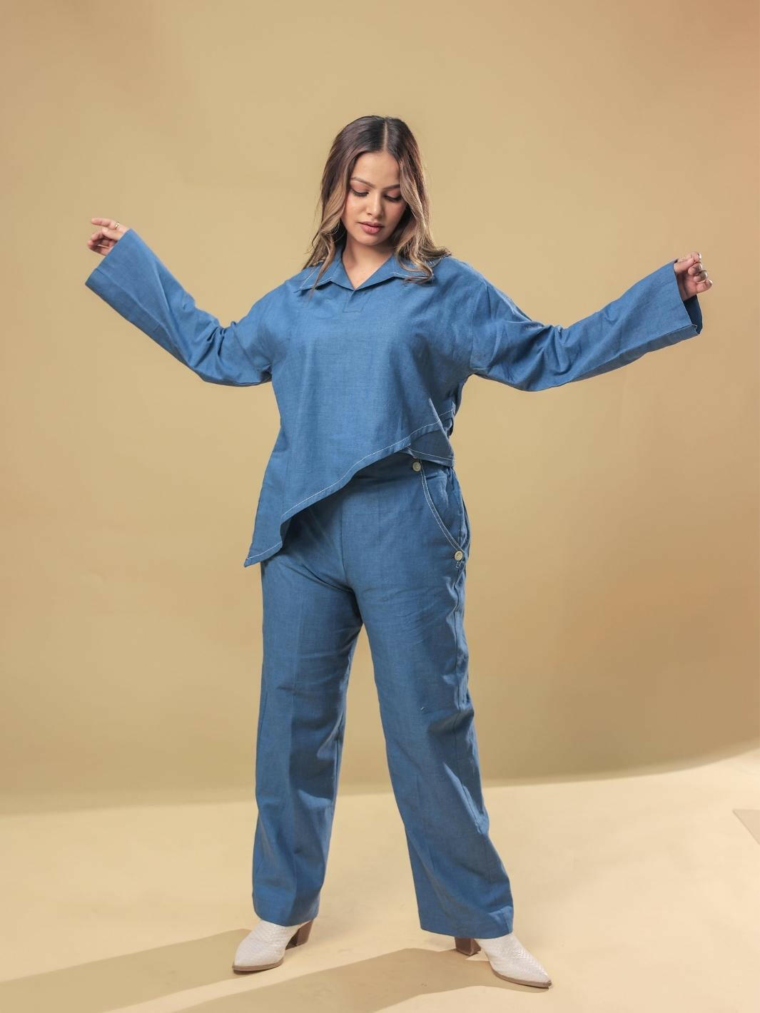 Felt Blue Top Pant Co Ord Set