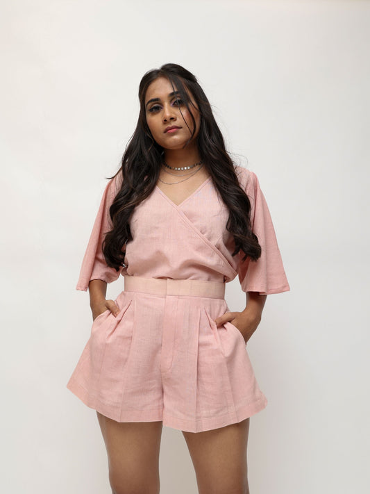 Dusty Rose Top Shorts Co Ord Set